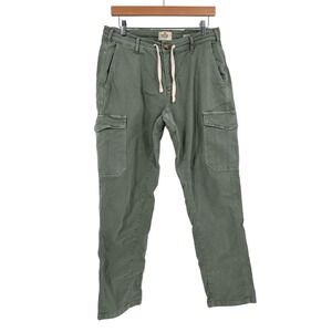 Marine Layer Men’s Large Cotton Blend Athletic Fit Cargo Pants Green